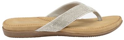 Silver 'Dunlop' ladies toe post slip on sandals